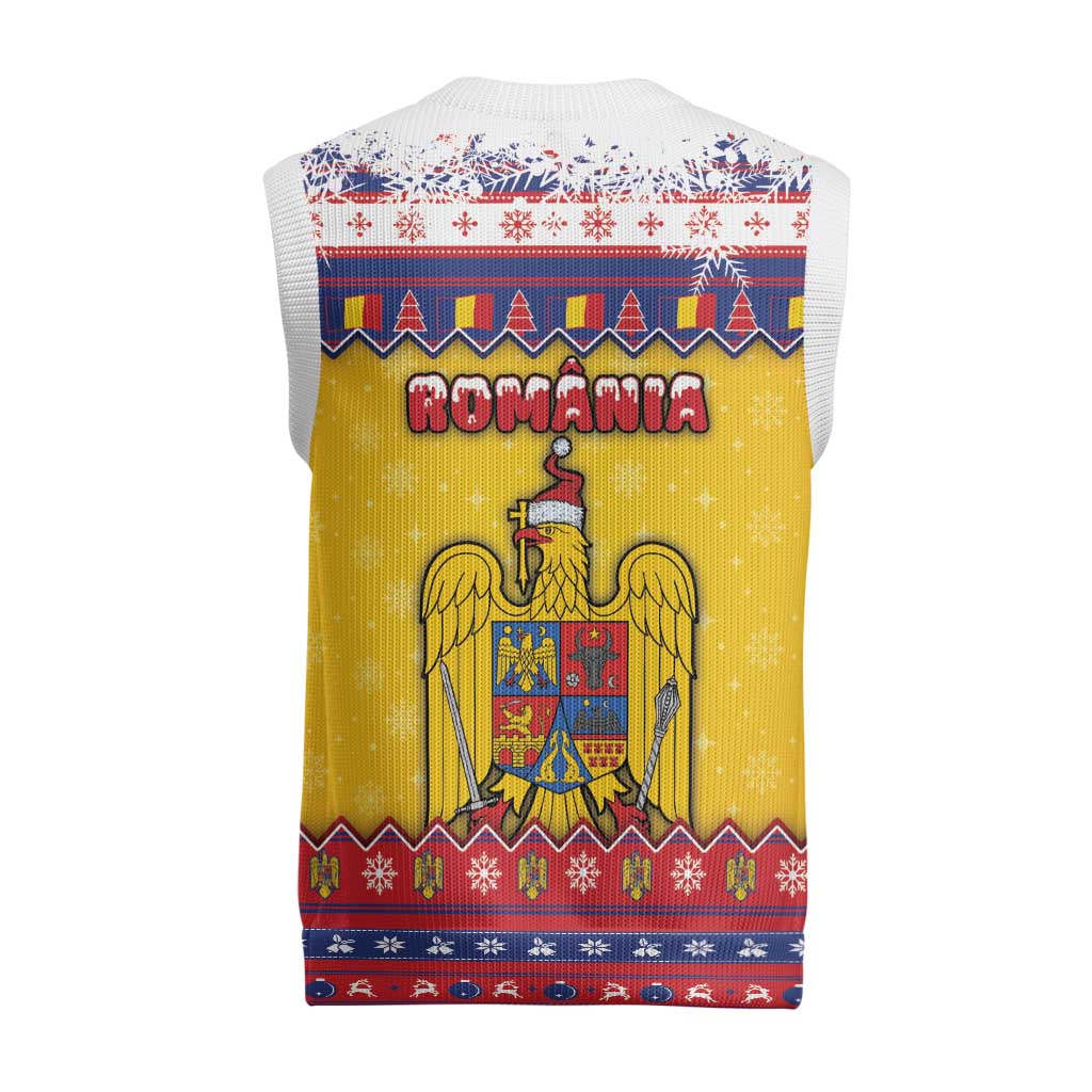 Romania Christmas Knitted V-Neck Vest Romanian Masked Santa - Wonder Print Shop