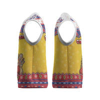 Romania Christmas Knitted V-Neck Vest Romanian Masked Santa - Wonder Print Shop