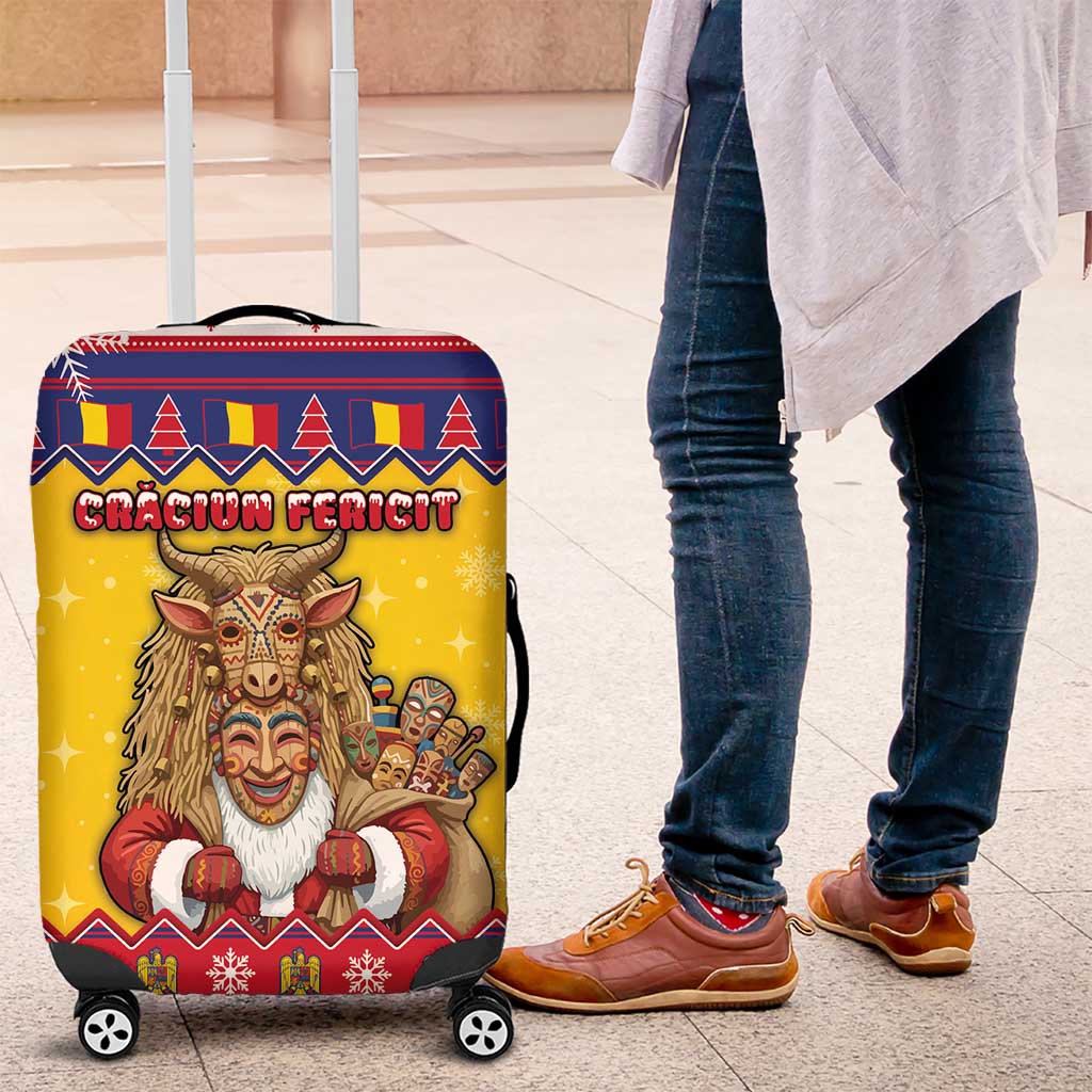 Romania Christmas Luggage Cover Romanian Masked Santa - Wonder Print Shop