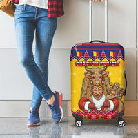 Romania Christmas Luggage Cover Romanian Masked Santa - Wonder Print Shop