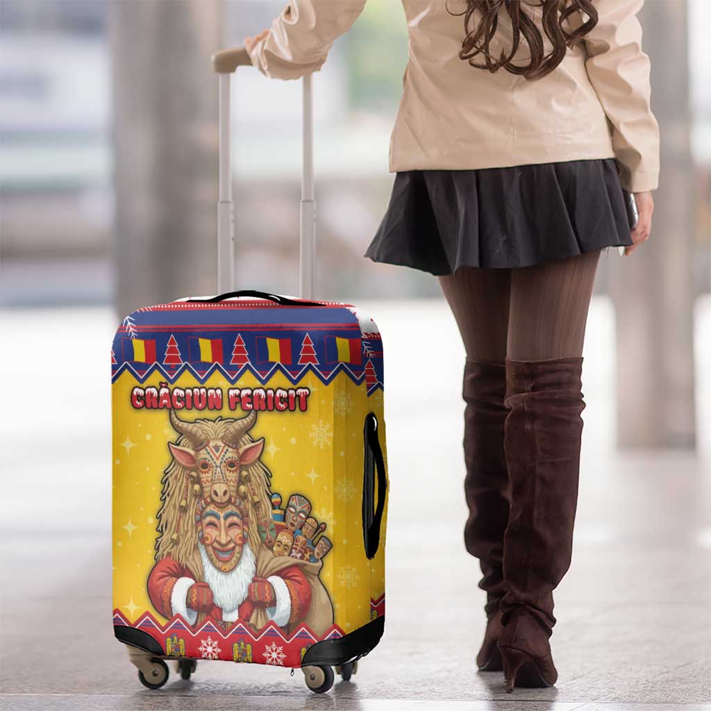 Romania Christmas Luggage Cover Romanian Masked Santa - Wonder Print Shop