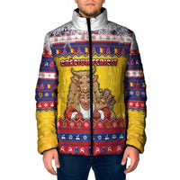 Romania Christmas Padded Jacket Romanian Masked Santa - Wonder Print Shop