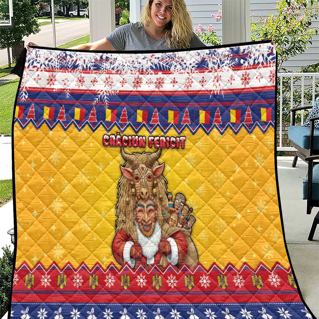 Romania Christmas Quilt Romanian Masked Santa - Wonder Print Shop