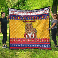 Romania Christmas Quilt Romanian Masked Santa - Wonder Print Shop