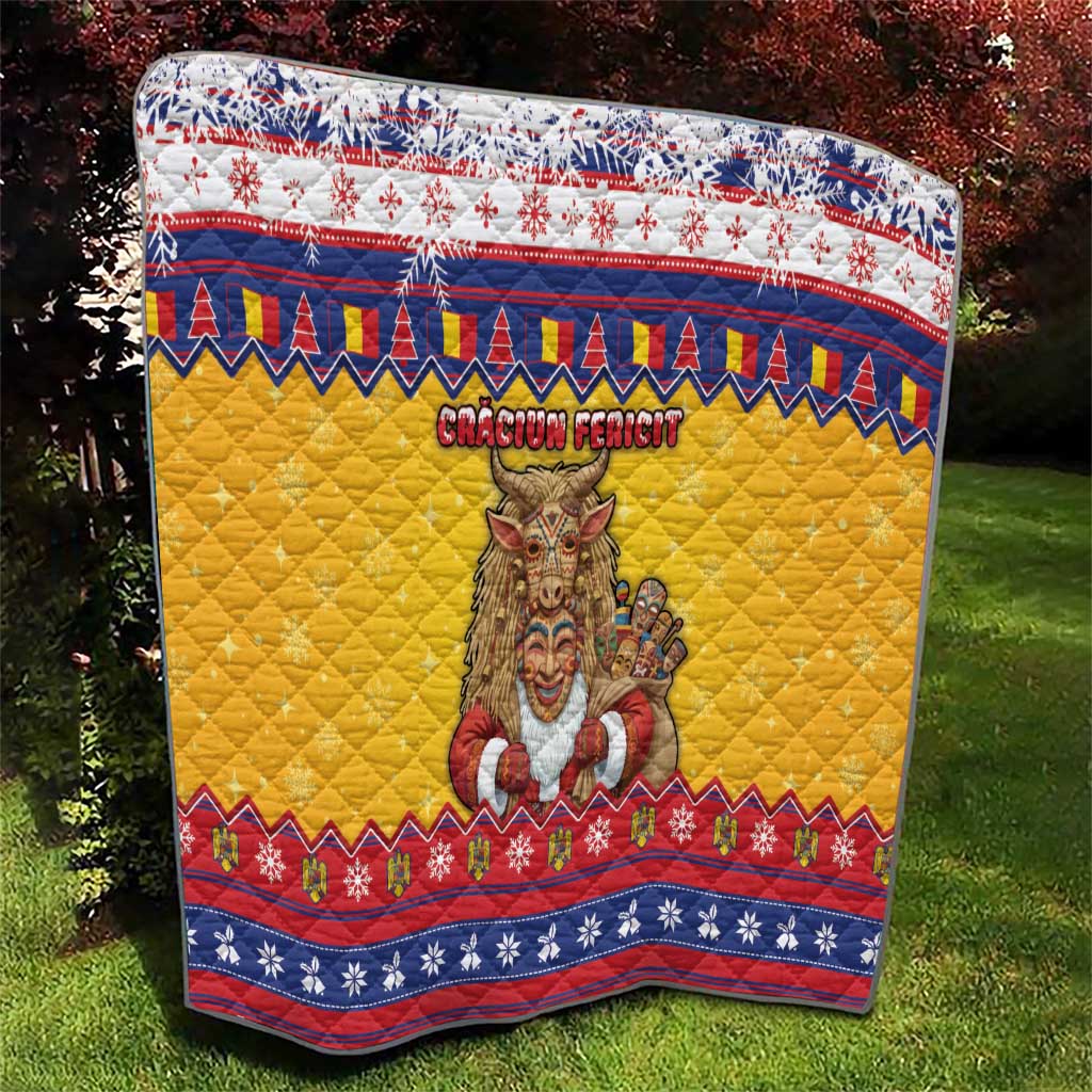 Romania Christmas Quilt Romanian Masked Santa - Wonder Print Shop