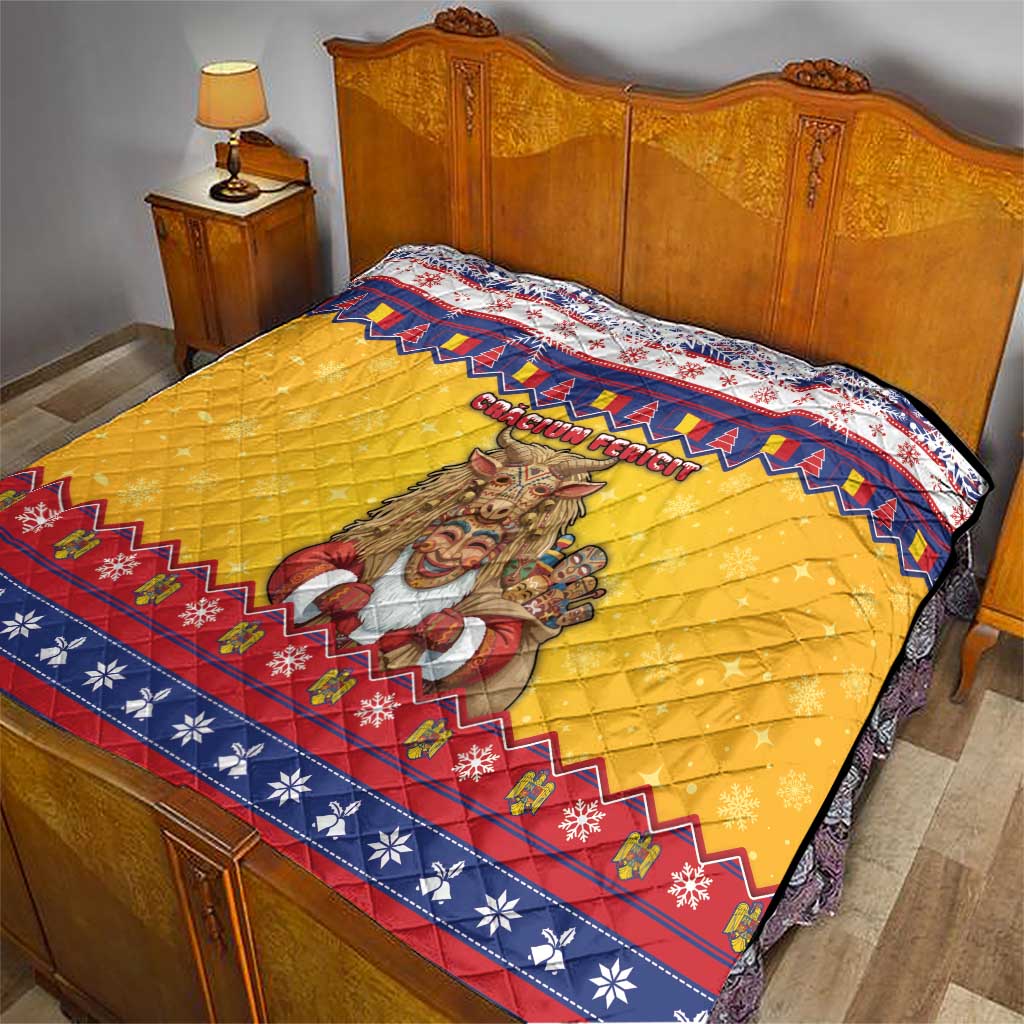 Romania Christmas Quilt Romanian Masked Santa - Wonder Print Shop