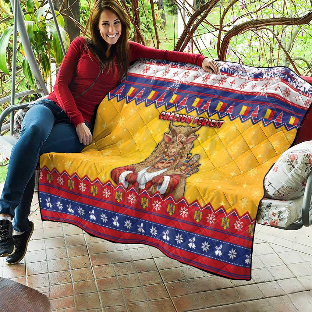 Romania Christmas Quilt Romanian Masked Santa - Wonder Print Shop