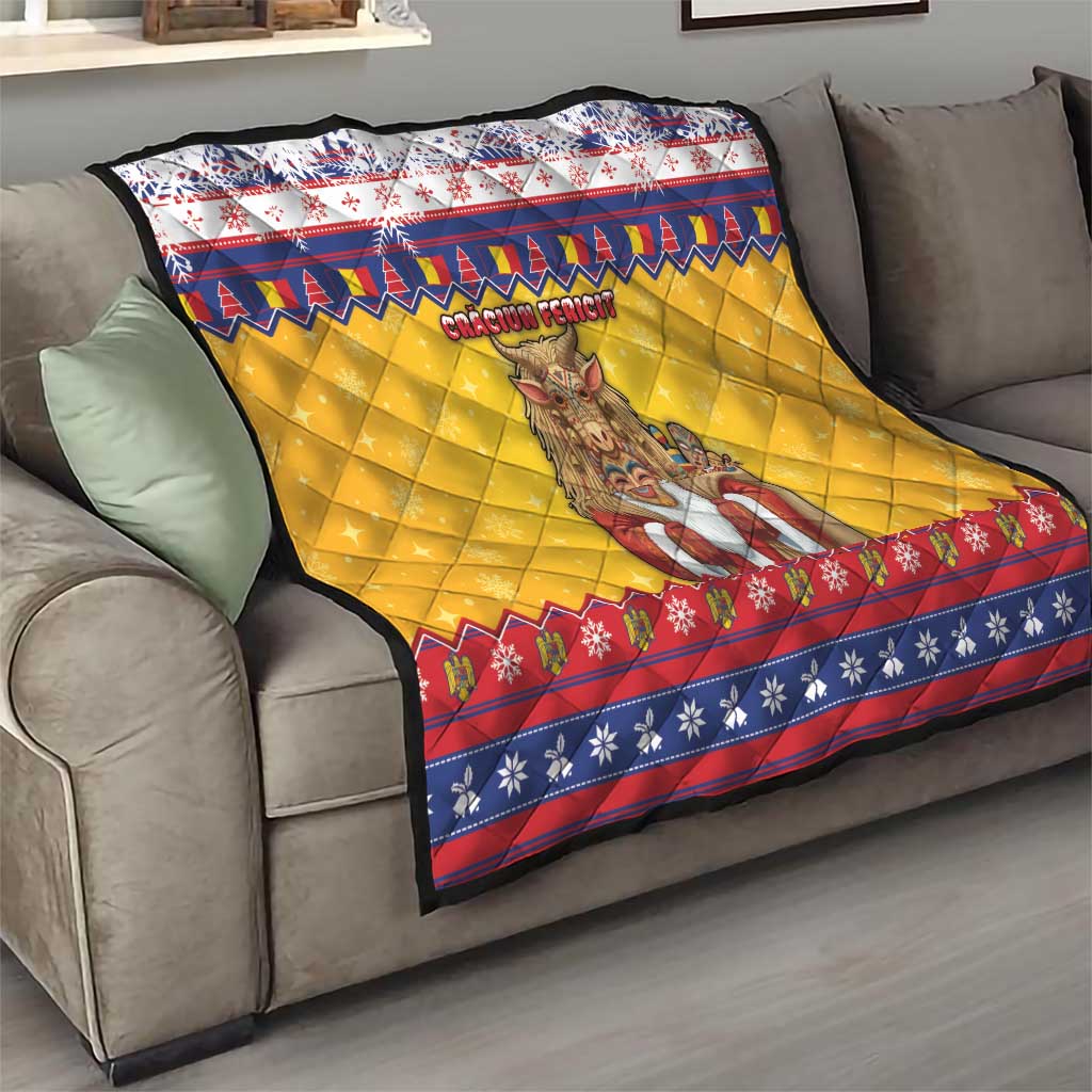 Romania Christmas Quilt Romanian Masked Santa - Wonder Print Shop