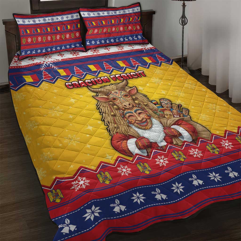 Romania Christmas Quilt Bed Set Romanian Masked Santa - Wonder Print Shop