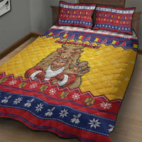 Romania Christmas Quilt Bed Set Romanian Masked Santa - Wonder Print Shop