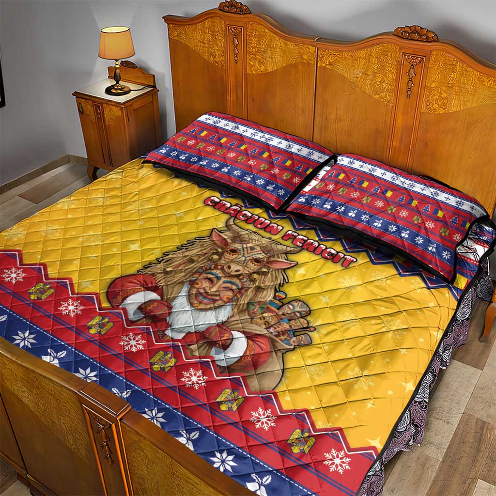 Romania Christmas Quilt Bed Set Romanian Masked Santa - Wonder Print Shop