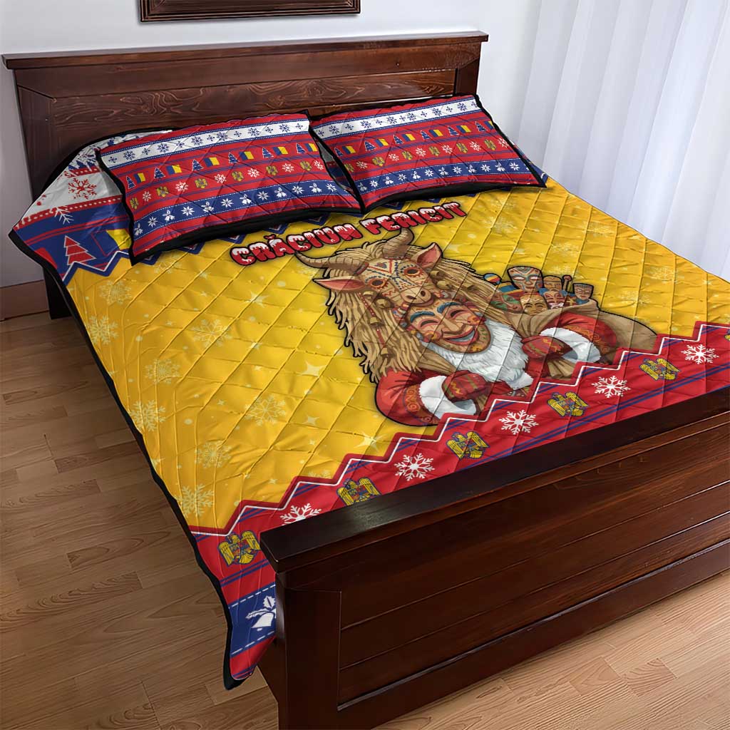 Romania Christmas Quilt Bed Set Romanian Masked Santa - Wonder Print Shop