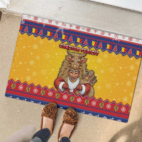 Romania Christmas Rubber Doormat Romanian Masked Santa - Wonder Print Shop