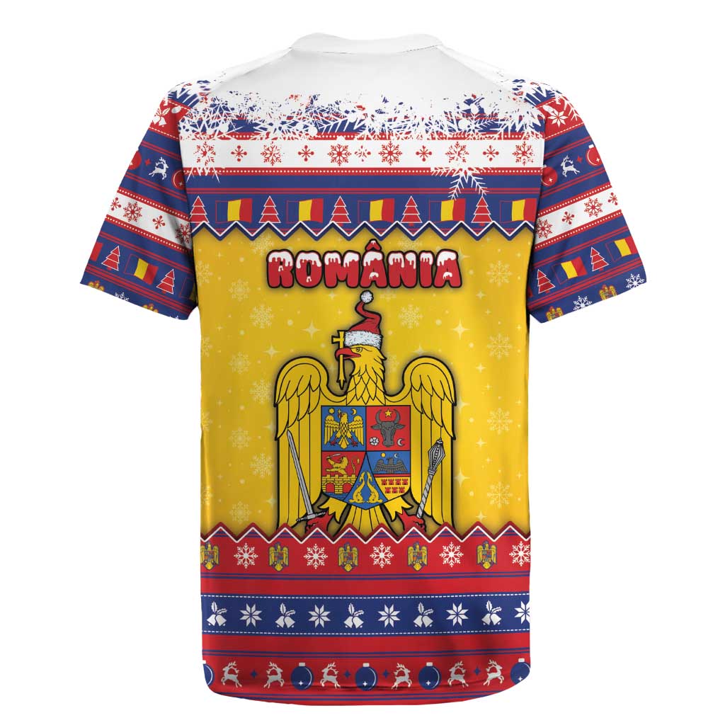 Romania Christmas Rugby Jersey Romanian Masked Santa - Wonder Print Shop