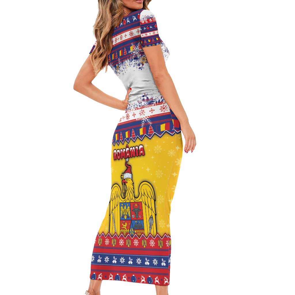 Romania Christmas Short Sleeve Bodycon Dress Romanian Masked Santa - Wonder Print Shop