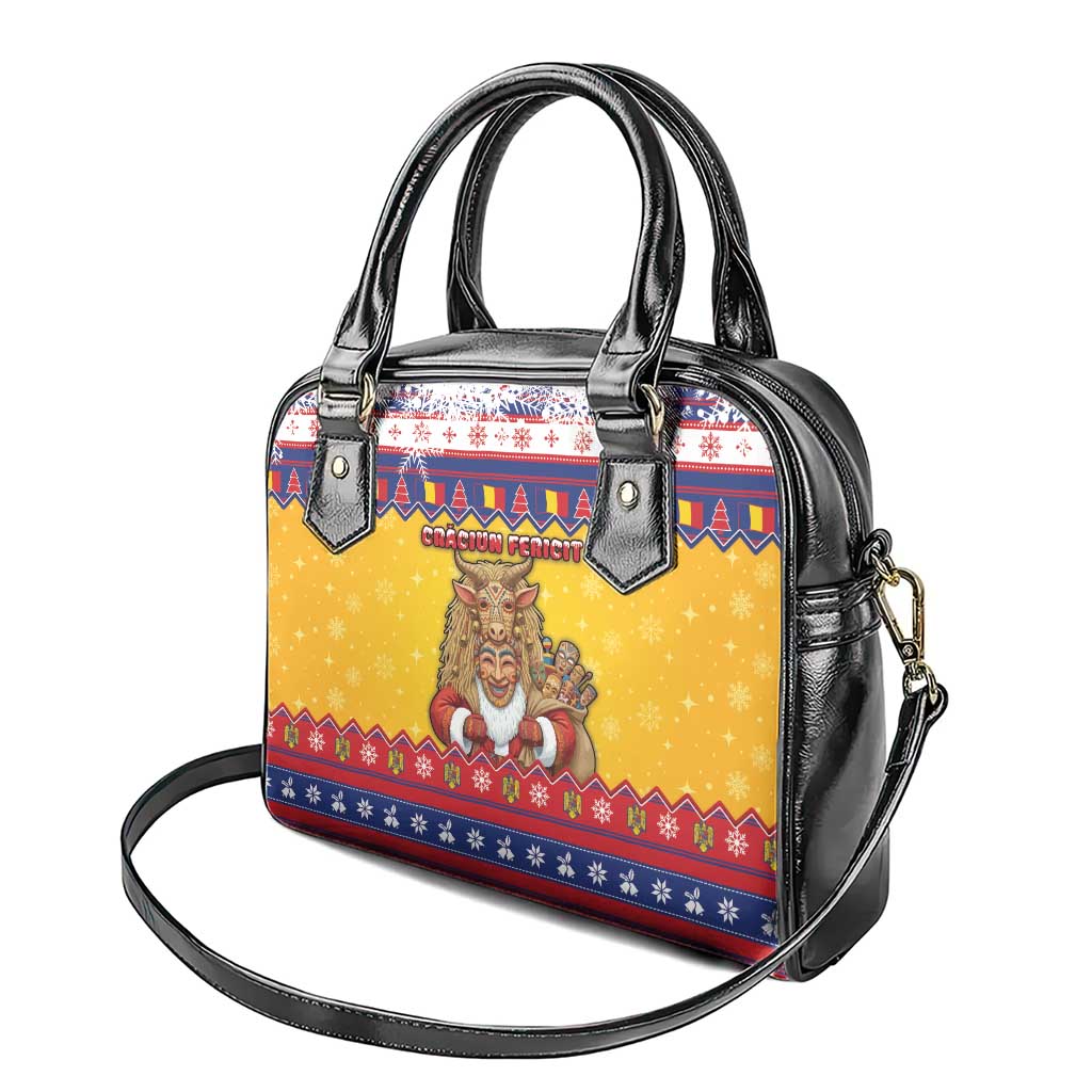 Romania Christmas Shoulder Handbag Romanian Masked Santa - Wonder Print Shop