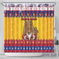 Romania Christmas Shower Curtain Romanian Masked Santa - Wonder Print Shop