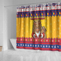 Romania Christmas Shower Curtain Romanian Masked Santa - Wonder Print Shop