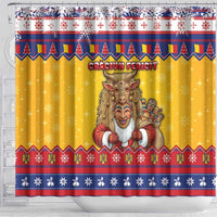 Romania Christmas Shower Curtain Romanian Masked Santa - Wonder Print Shop