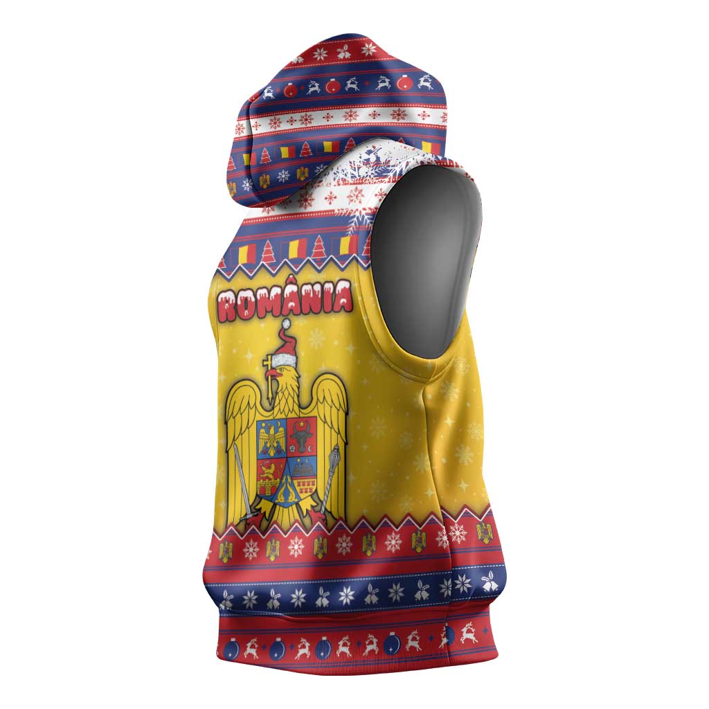 Romania Christmas Sleeveless Hoodie Romanian Masked Santa - Wonder Print Shop