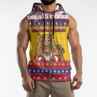 Romania Christmas Sleeveless Zip Hoodie Romanian Masked Santa - Wonder Print Shop