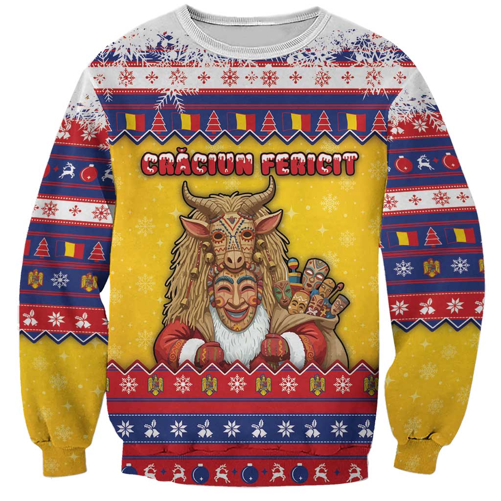 Romania Christmas Sweatshirt Romanian Masked Santa - Wonder Print Shop