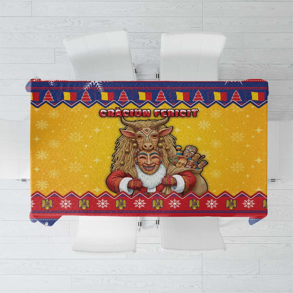 Romania Christmas Tablecloth Romanian Masked Santa - Wonder Print Shop