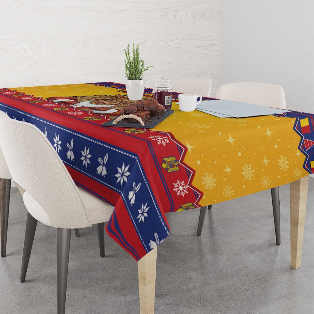 Romania Christmas Tablecloth Romanian Masked Santa - Wonder Print Shop