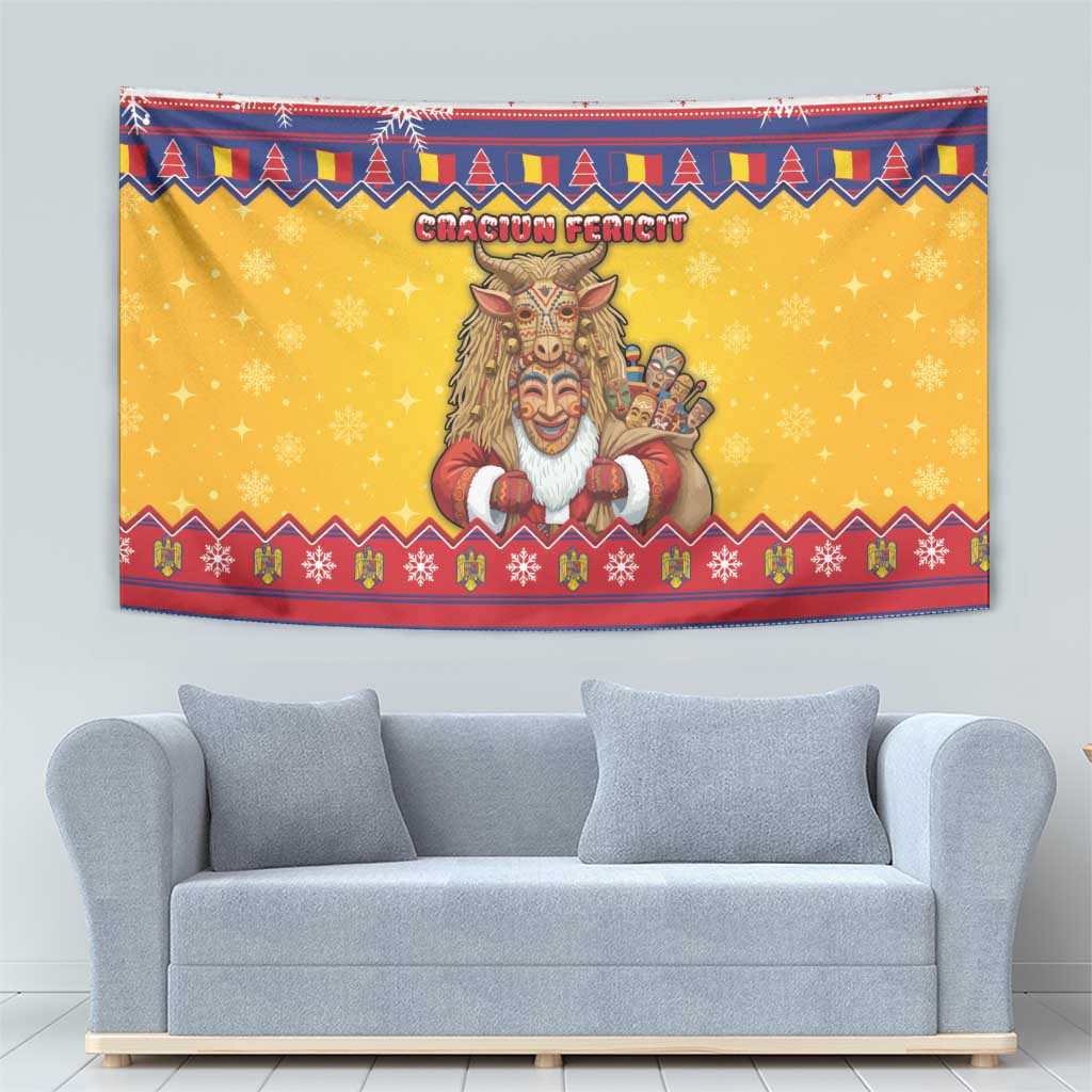 Romania Christmas Tapestry Romanian Masked Santa - Wonder Print Shop