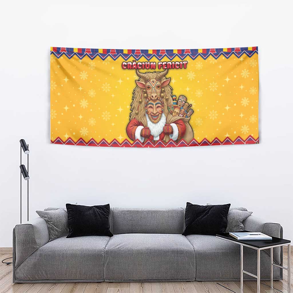 Romania Christmas Tapestry Romanian Masked Santa - Wonder Print Shop