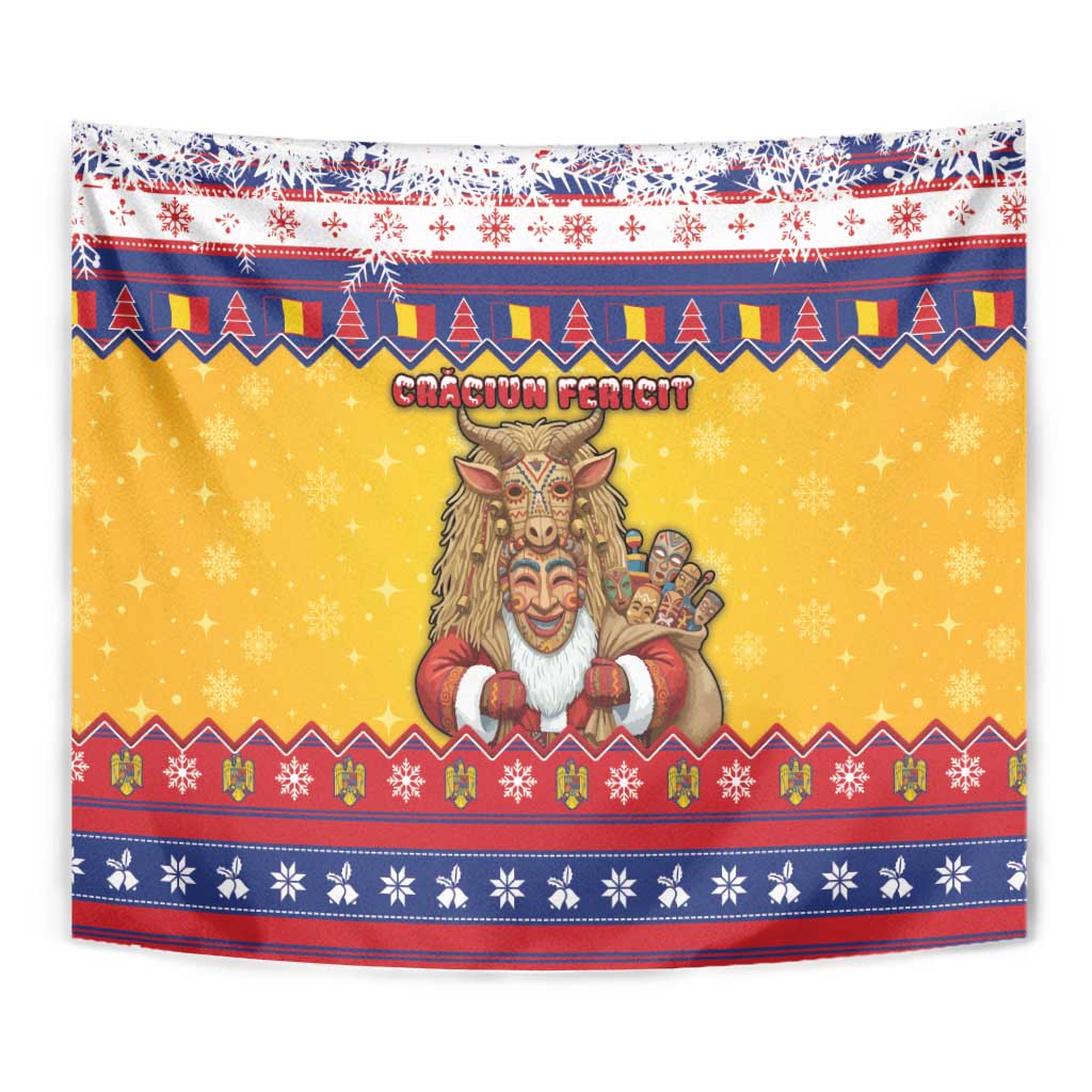 Romania Christmas Tapestry Romanian Masked Santa - Wonder Print Shop
