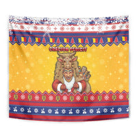 Romania Christmas Tapestry Romanian Masked Santa - Wonder Print Shop