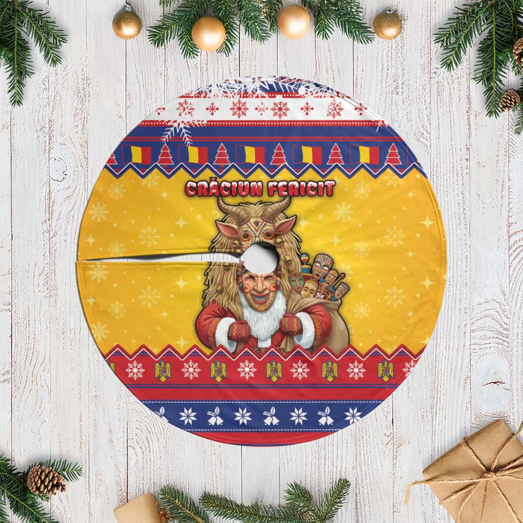 Romania Christmas Tree Skirt Romanian Masked Santa - Wonder Print Shop