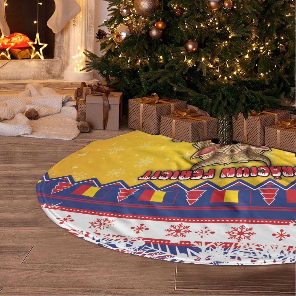 Romania Christmas Tree Skirt Romanian Masked Santa - Wonder Print Shop