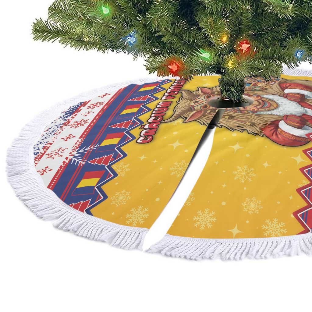 Romania Christmas Tree Skirt Romanian Masked Santa - Wonder Print Shop