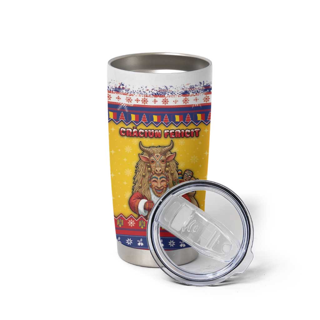 Romania Christmas Tumbler Cup Romanian Masked Santa - Wonder Print Shop