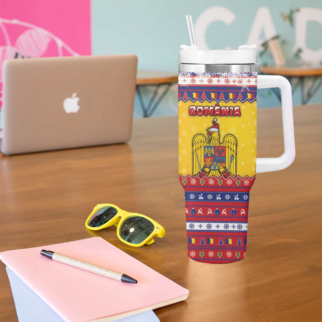 Romania Christmas Tumbler With Handle Romanian Masked Santa - Wonder Print Shop