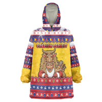 Romania Christmas Wearable Blanket Hoodie Romanian Masked Santa - Wonder Print Shop