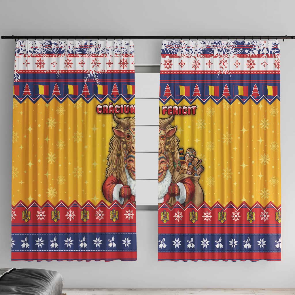 Romania Christmas Window Curtain Romanian Masked Santa - Wonder Print Shop