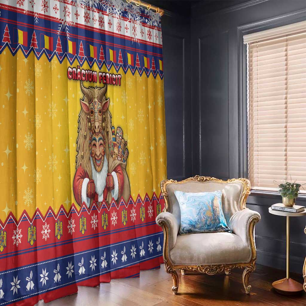 Romania Christmas Window Curtain Romanian Masked Santa - Wonder Print Shop