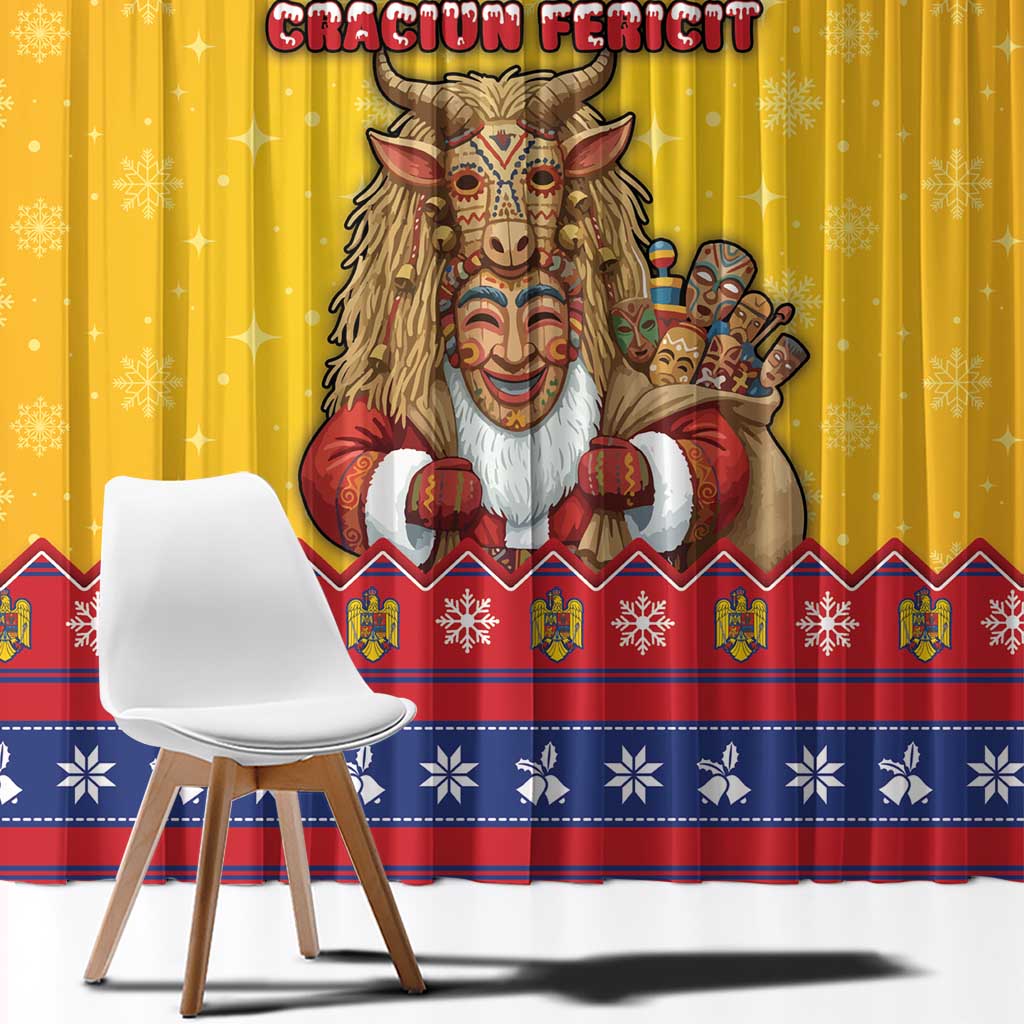 Romania Christmas Window Curtain Romanian Masked Santa - Wonder Print Shop