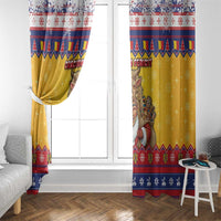 Romania Christmas Window Curtain Romanian Masked Santa - Wonder Print Shop