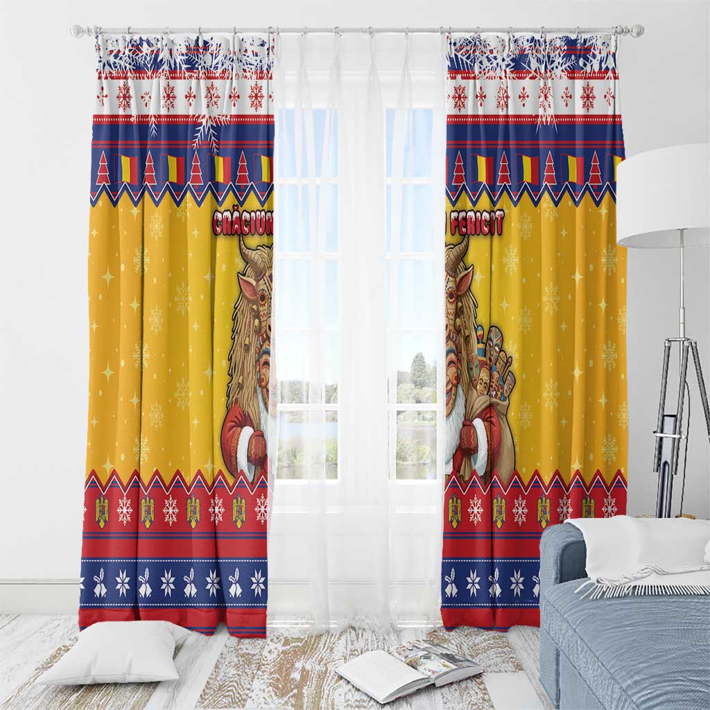 Romania Christmas Window Curtain Romanian Masked Santa - Wonder Print Shop