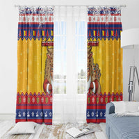 Romania Christmas Window Curtain Romanian Masked Santa - Wonder Print Shop