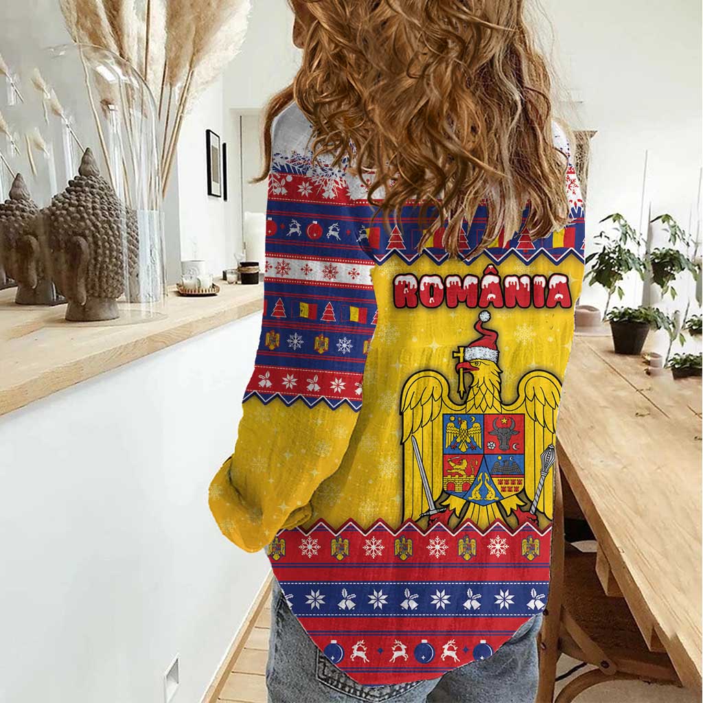 Romania Christmas Women Casual Shirt Romanian Masked Santa - Wonder Print Shop