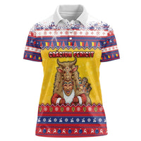 Romania Christmas Women Polo Shirt Romanian Masked Santa - Wonder Print Shop