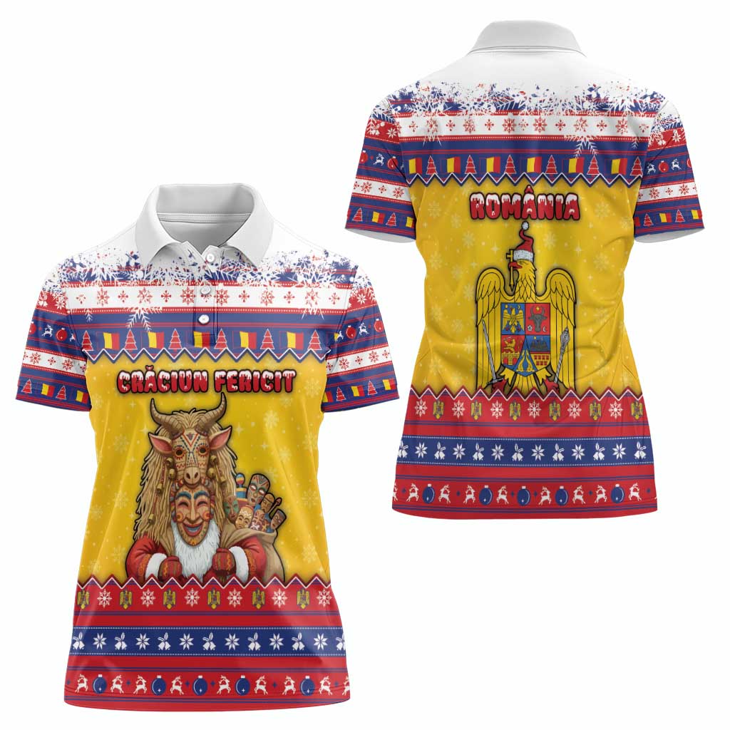 Romania Christmas Women Polo Shirt Romanian Masked Santa - Wonder Print Shop