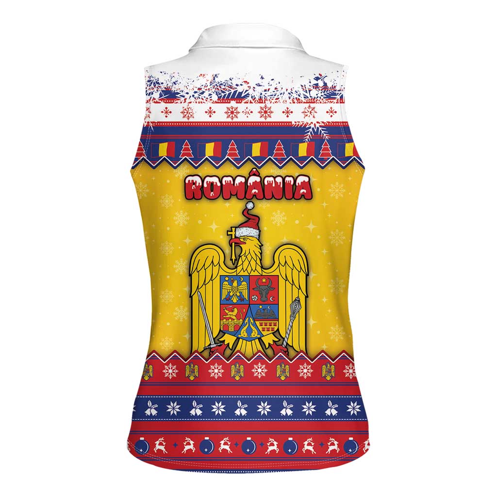 Romania Christmas Women Sleeveless Polo Shirt Romanian Masked Santa - Wonder Print Shop