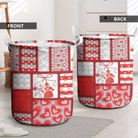 Romania Valentine's Day Laundry Basket Martenitsi With Hearts Knitting Effect