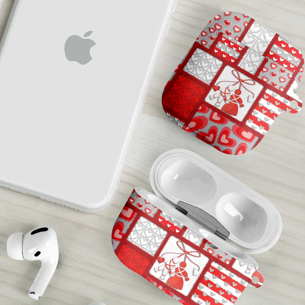 Romania Valentine's Day AirPods Case Martenitsi With Hearts Knitting Effect